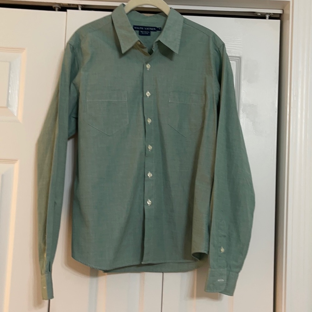NWT Ralph Lauren long sleeve button front shirt size 14
